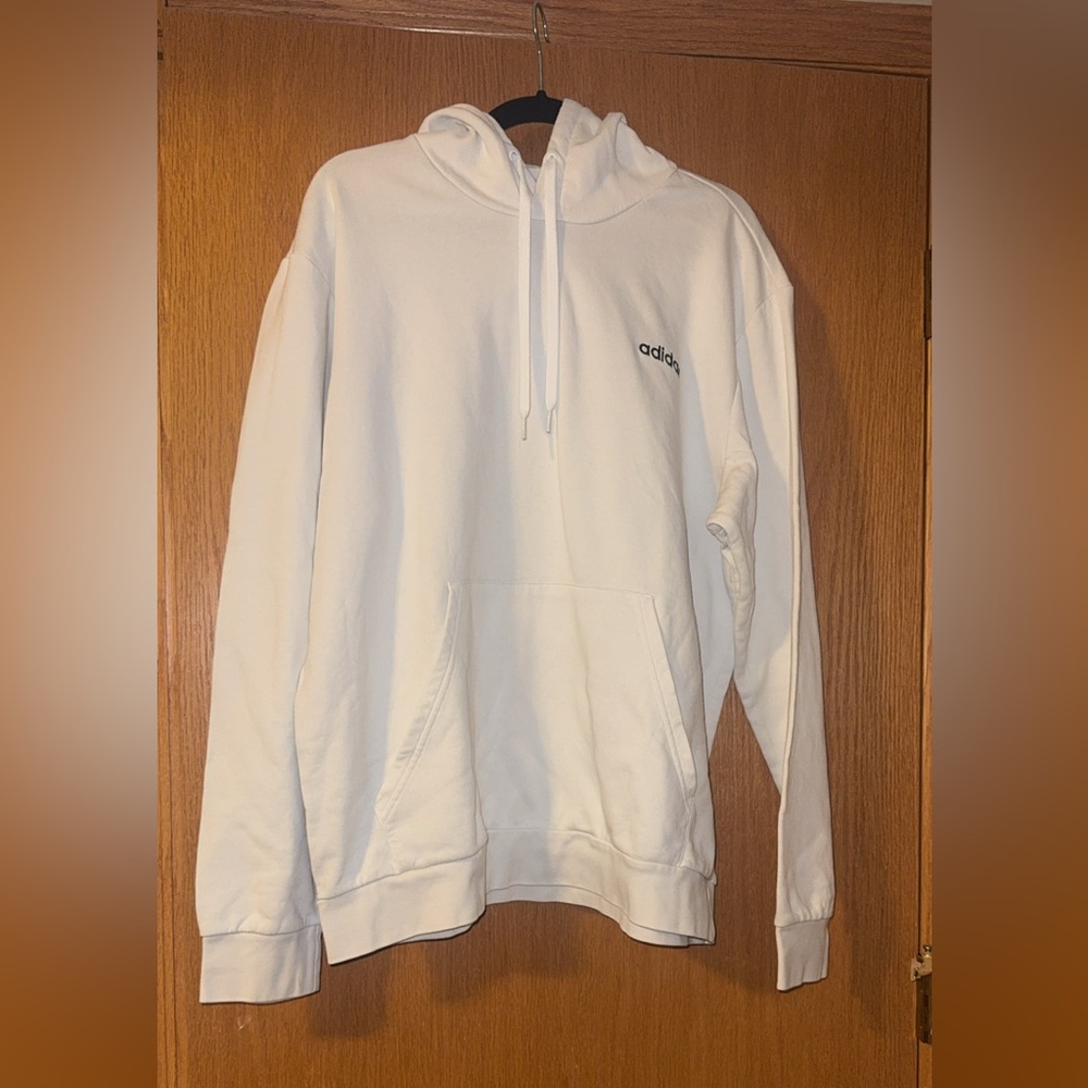 adidas Men's Essentials Embroidered Logo Pullover Hoodie - White